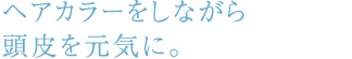 ヘアカラーをしながら頭皮を元気に。